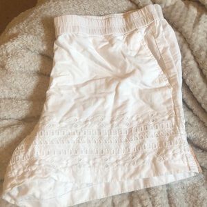 jcrew white embroidered shorts